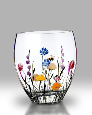 Bees & Ladybird 21cm Curved Vase
