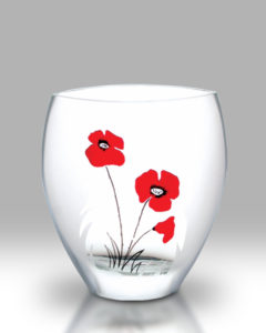 Classic Poppy 21cm Curved Vase