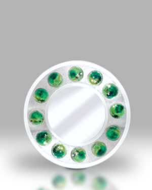 Round Mirror – Green Dots
