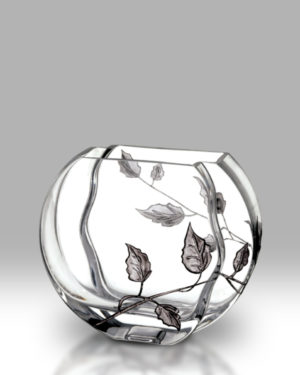 Silver Leaf 16cm Circle Vase