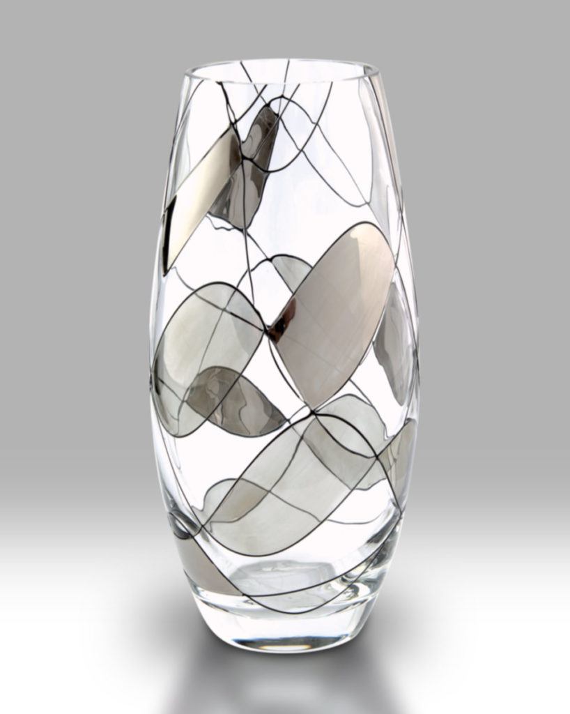 Silver Mosaic 22.5cm Classic Vase Nobile Glass & Giftware