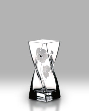Crystal Diamond Poppy 20cm Twist Vase